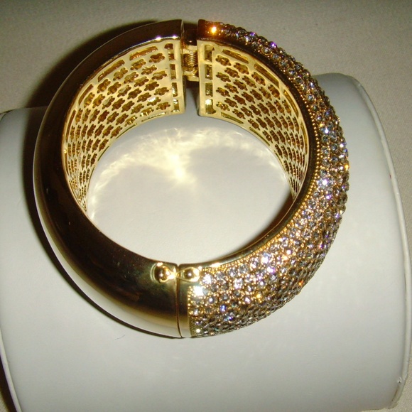 Joan Boyce Gold-Tone and Clear R/S Bracelet - Picture 4 of 12